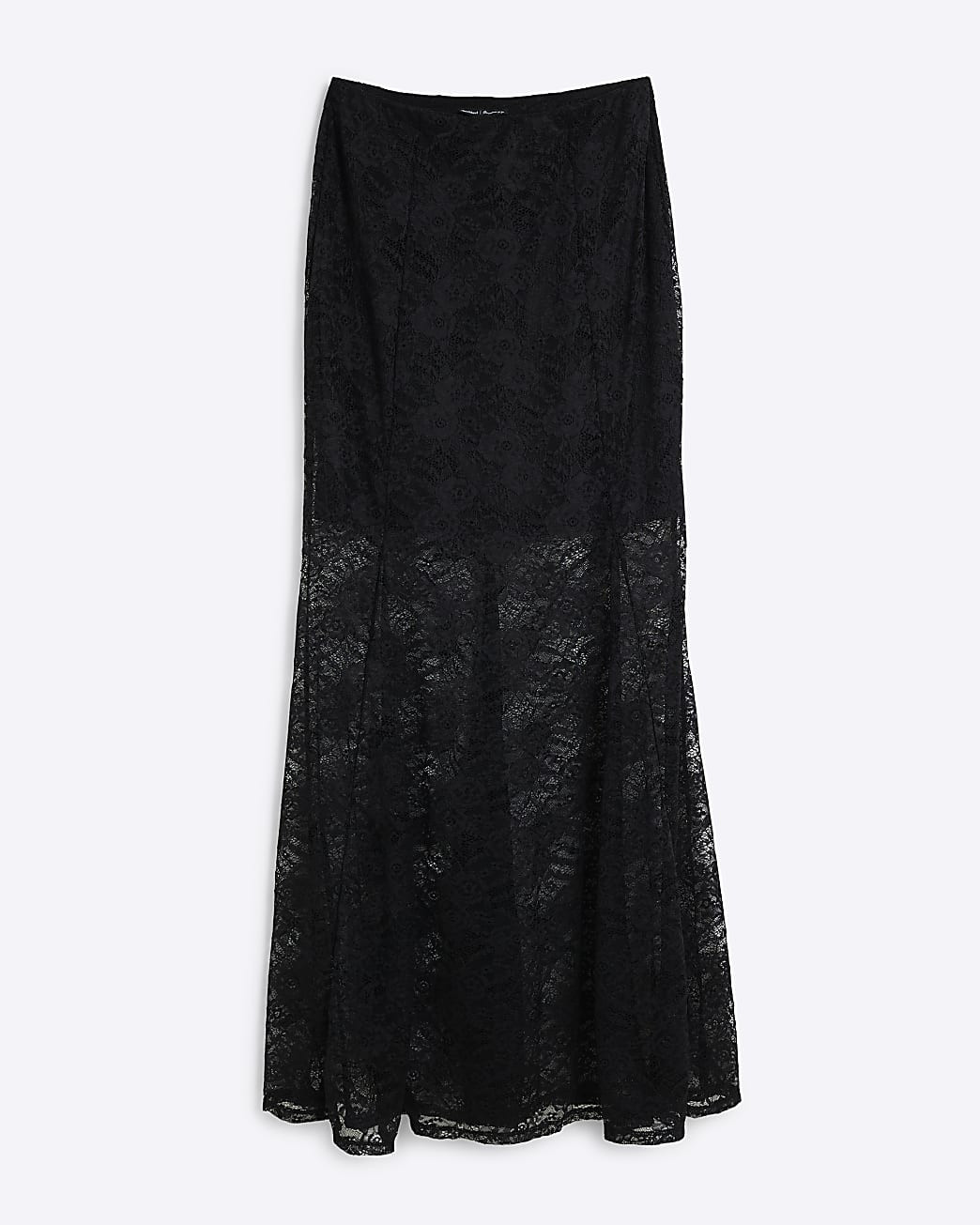 Black Lace Maxi Skirt | River Island (UK & IE)