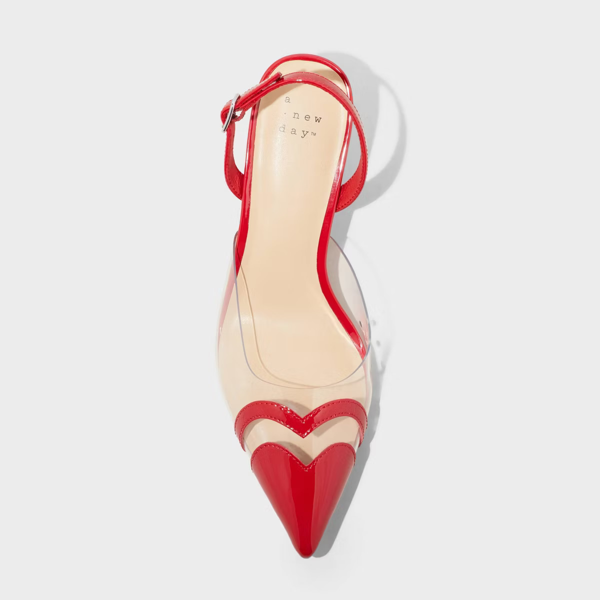 Women's Eleanor Heart Slingback Heels - A New Day™ Red 7 | Target