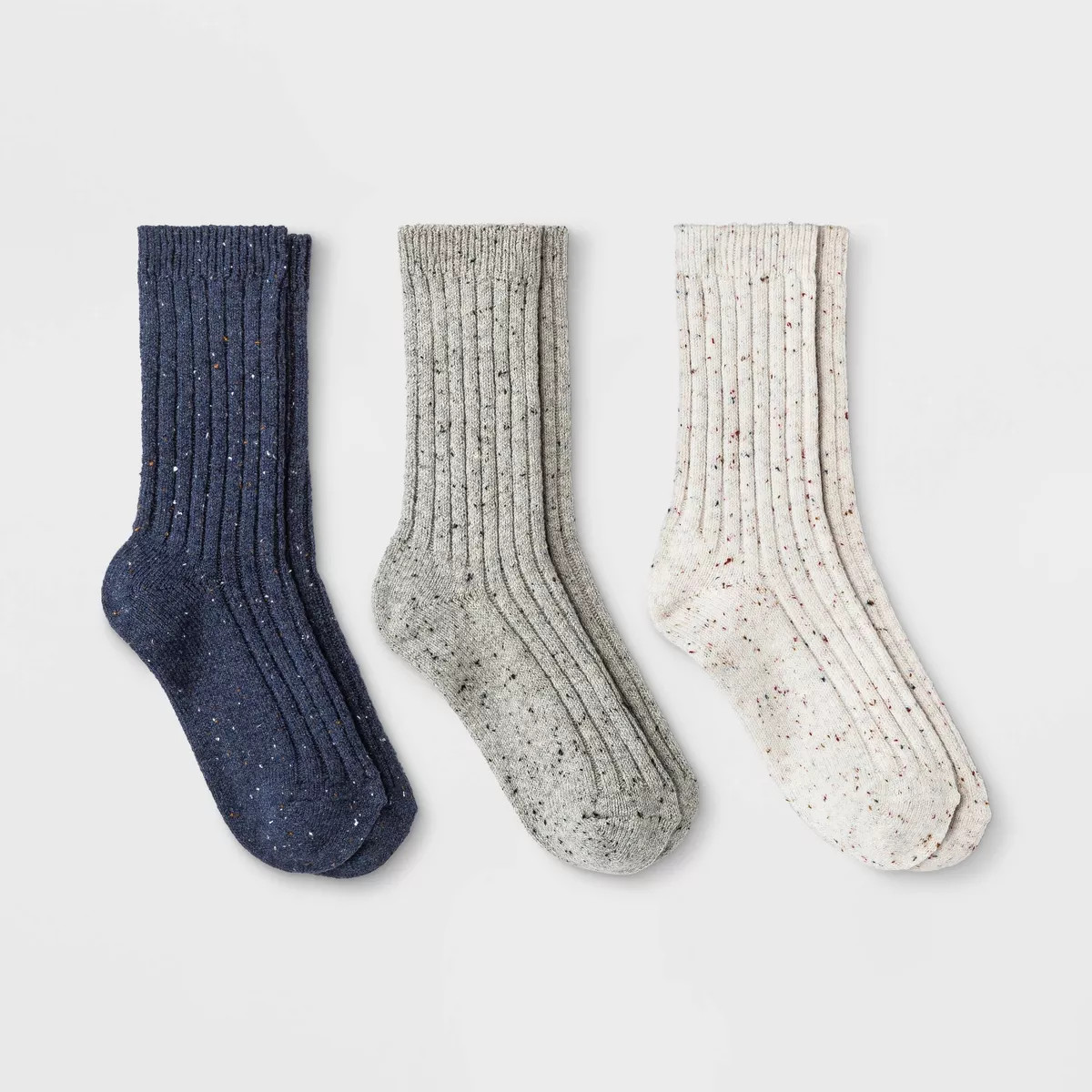 Women's Fine Ribbed Nep 3pk Crew Socks - Universal Thread™ | Target