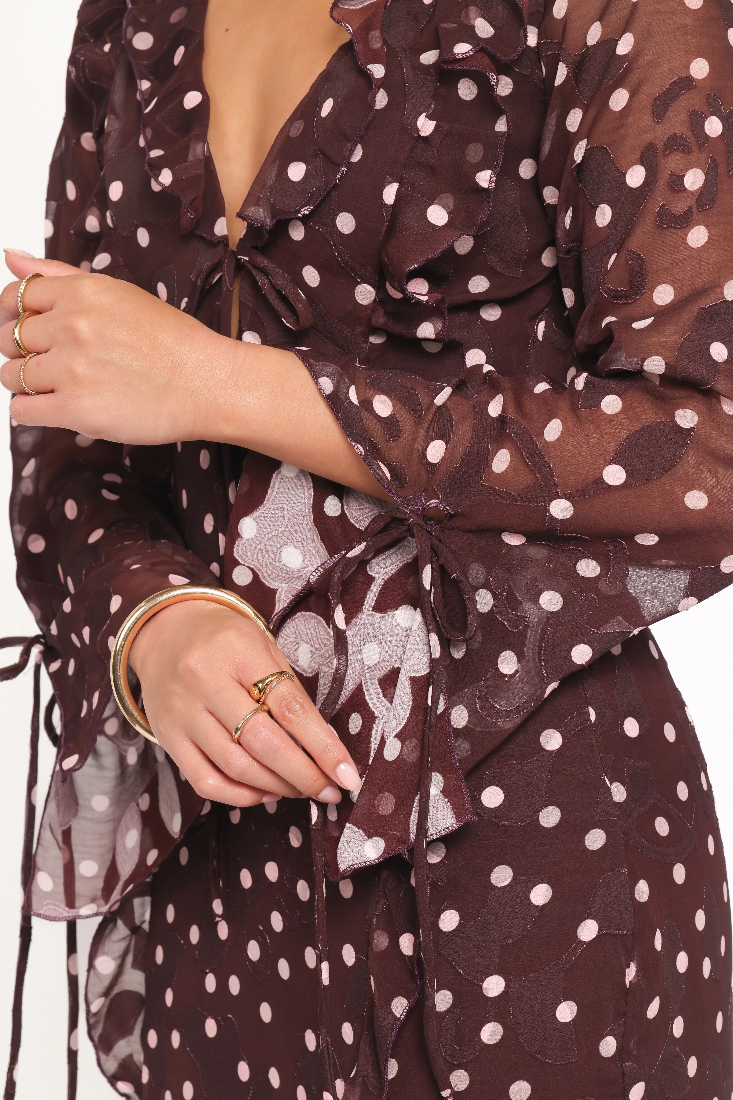 Delta Maxi Dress - Plum Polka Dot | Petal & Pup (US)