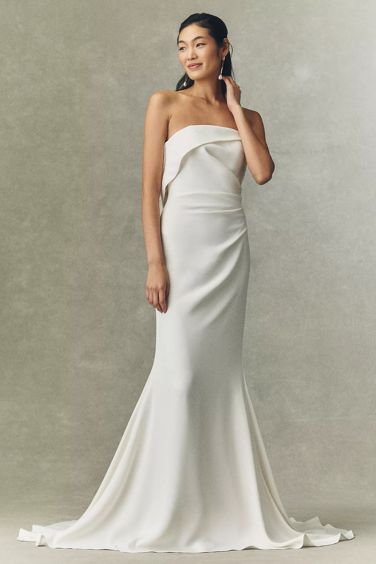 Besa Claude Foldover Strapless Column Wedding Gown | Anthropologie (US)