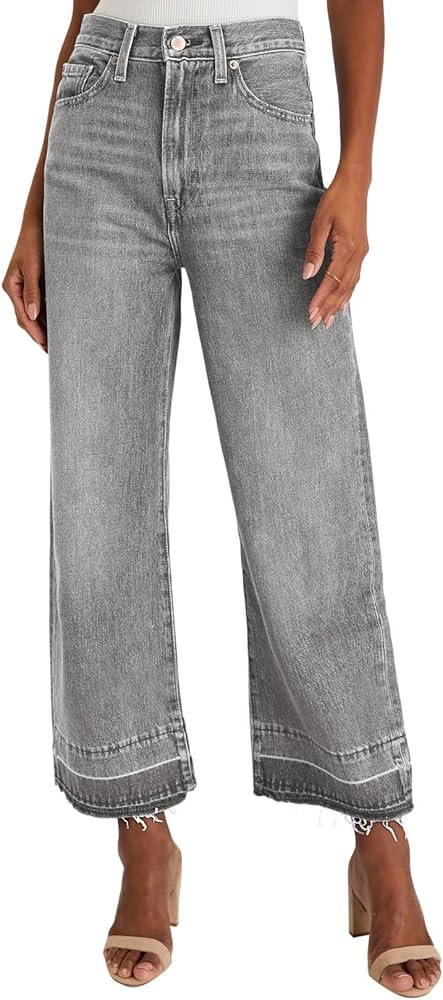 Astylish Womens High Waisted Straight Jeans Wide Leg Stretchy Baggy Denim Pants | Amazon (US)