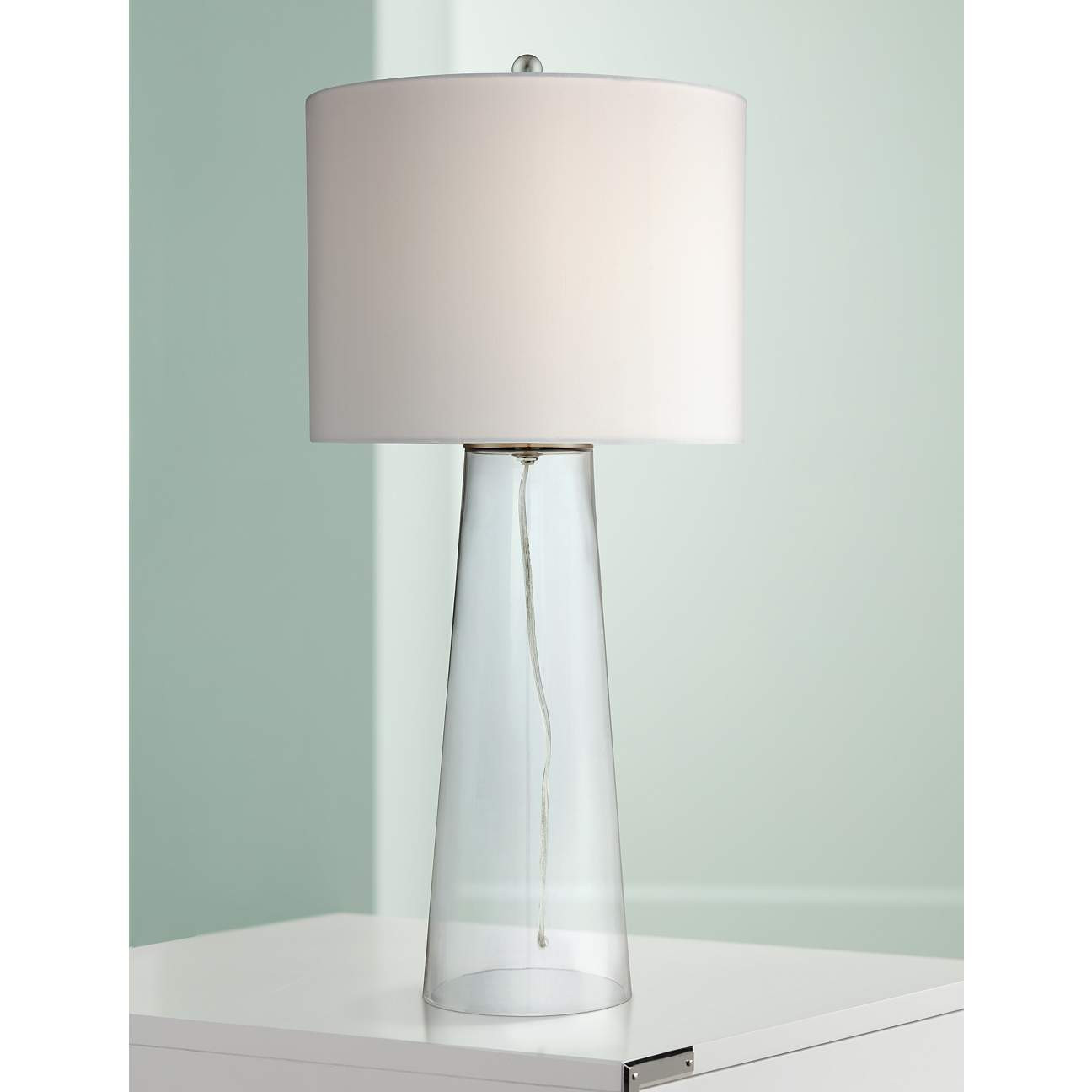 Marcus Clear Glass Tapered Column Table Lamp | Lamps Plus