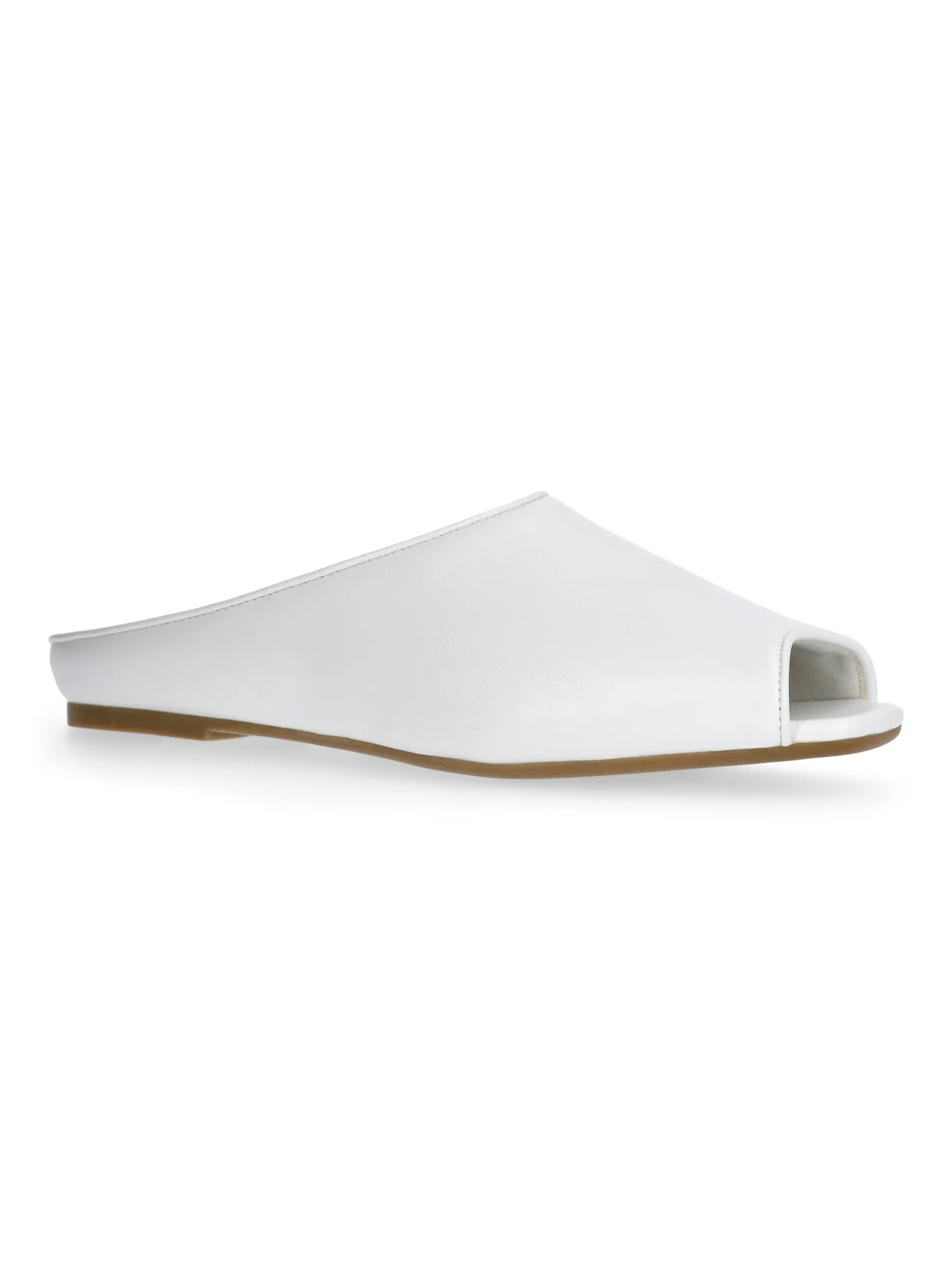 Scoop Women's Faux Leather Peep Toe Mules | Walmart (US)