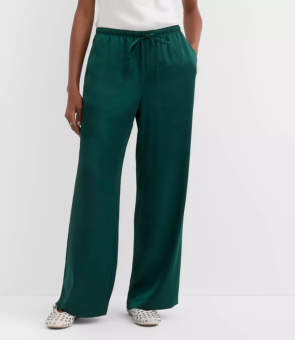 Sawyer Pull On Pants in Satin | LOFT