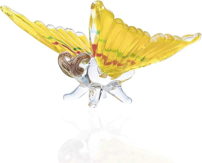 crystalsuncatcher Blown Glass Figurine Art Yellow Hanging Butterfly Ornament | Amazon (US)