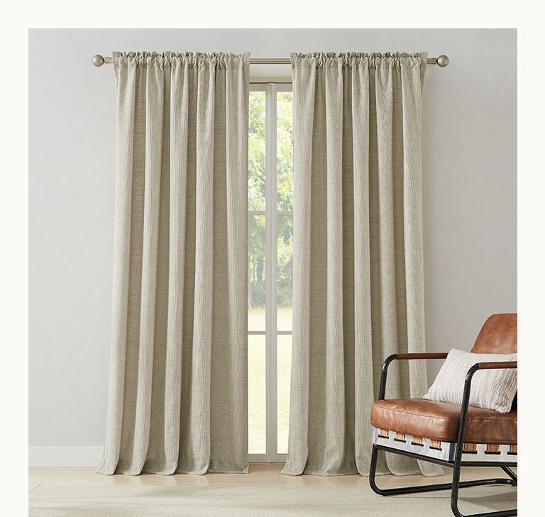 Cotton Blend Linen Look Curtains | Curtarra