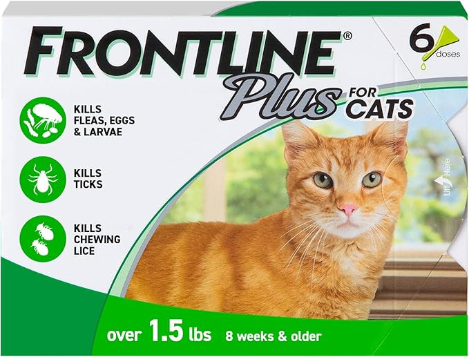 FRONTLINE Plus Flea & Tick Spot Treatment for Cat & Kitten (Green) Count of 6 | Amazon (US)