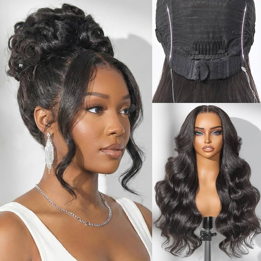 LUVME HAIR Yaki Loose Wave 2.0 Upgrade All-Day Comfort Real Glueless 7x6 HD Lace Wig 200% Density PartingMax Lace Wigs Lace Front Wigs Human Hair Pre Cut Plucked Lace Frontal 24 Inches Natural Black | Amazon (US)
