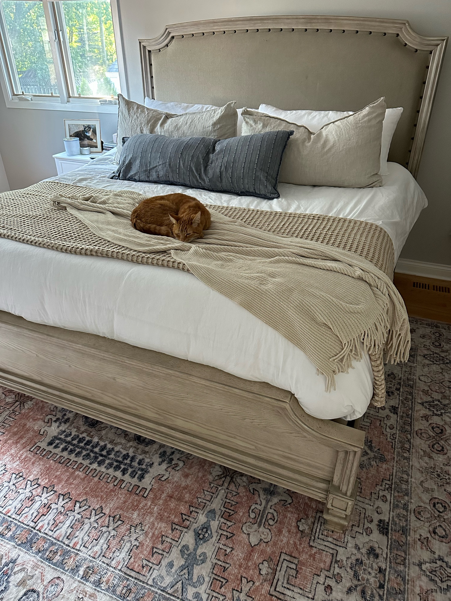 Kind bedroom inspo / linked my duvet, end of bed blankets, pillow cases and throw pillow, rug, bedside table, and alarm clock #bedroom #neutralroom #amazonhome #kindbedroom 

#LTKhome #LTKsalealert #LTKfamily
