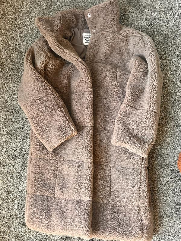 Women's Long Sherpa Snap-Closure Teddy Coat | Macy's