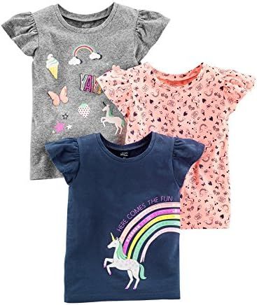 Simple Joys by Carter's Toddler Girls' Short-Sleeve Graphic Tees, Pack of 3 | Amazon (US)