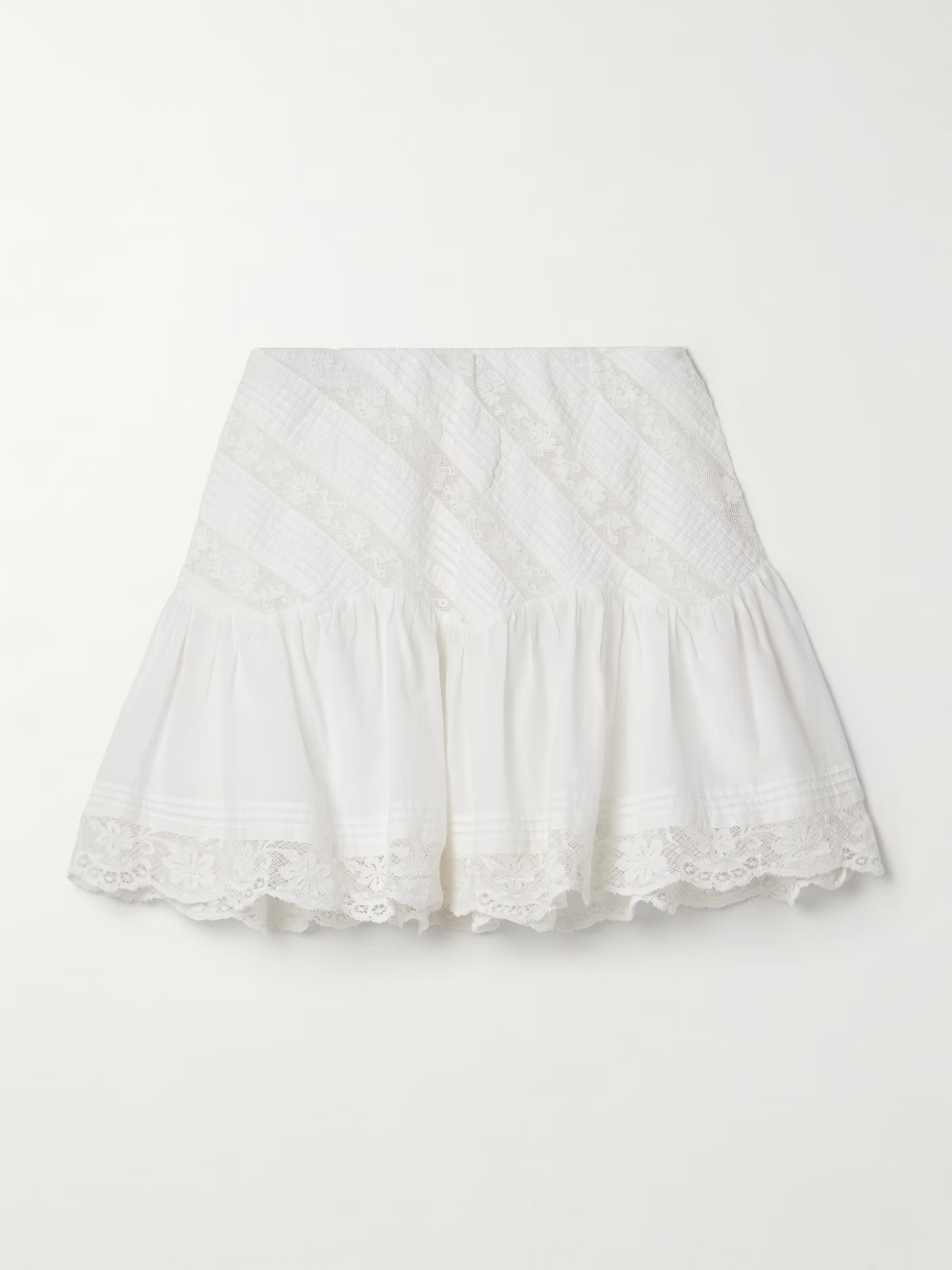 Melissa lace-trimmed pintucked cotton-voile mini skirt | NET-A-PORTER APAC