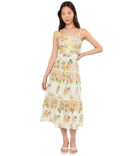 Adrianna Papell Womens Printed Midi Dress, Pale Yellow, 10 | Amazon (US)