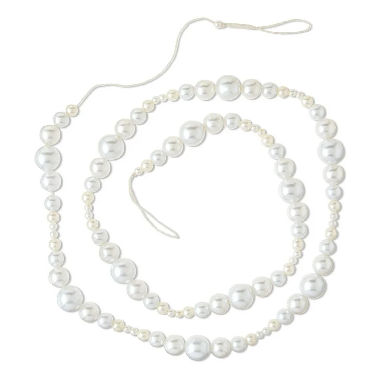 Pearly White Bead Christmas Garland, 6', by Holiday Time | Walmart (US)