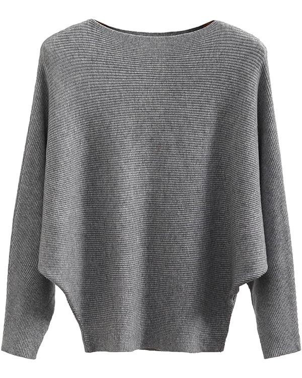 Ckikiou Womens Lightweight Oversized Boat Neck Sweaters Tops Dolman Batwing Sleeve Ribbed Knitted... | Amazon (US)