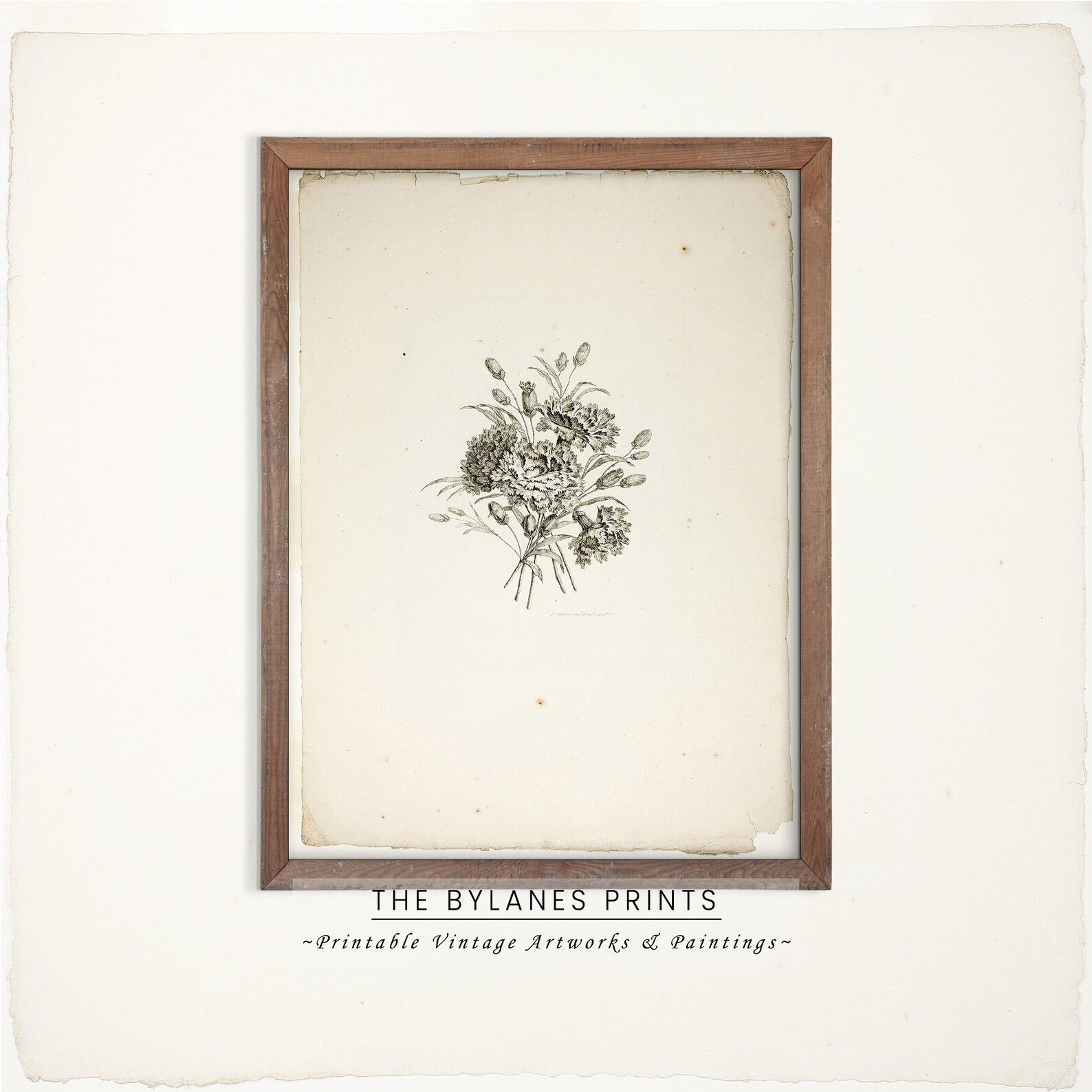 Rustic Aesthetic Flower Print, Vintage Flower Bunch Painting, Botanical Wall Art, Aesthetic Wall ... | Etsy (US)