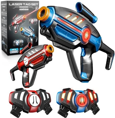 ArmoGear Laser Tag Set for Kids, Teens & Adults - 2 Blasters + 2 Vest Sensors with 4 Multi-Game M... | Amazon (US)