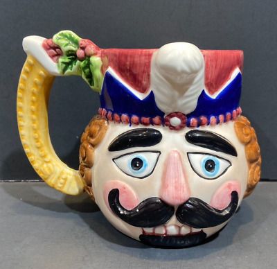 VTG 1996 Christmas Nutcracker Head Ceramic Coffee Mug Cup Holiday Hand Painted | eBay US