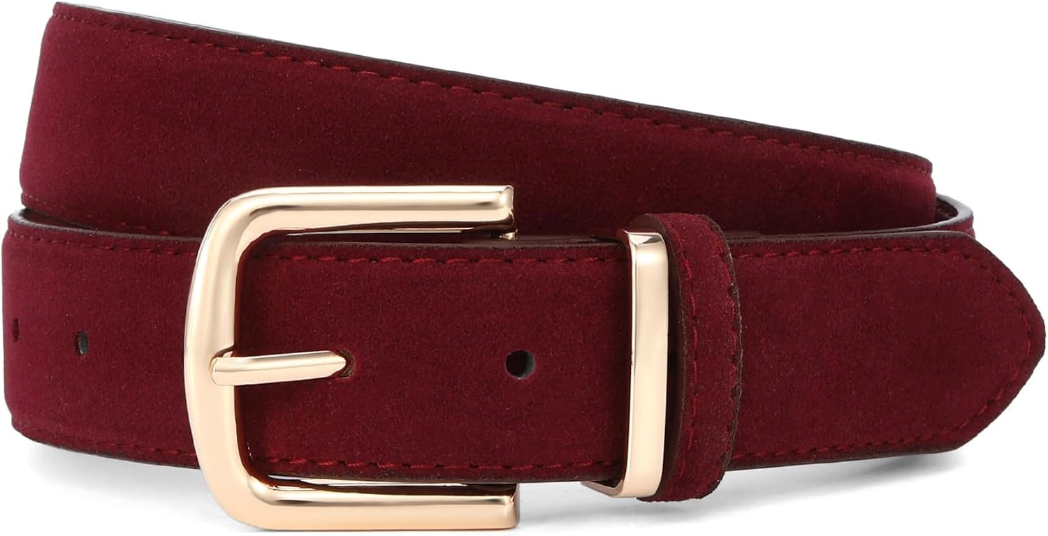 Women Suede Belt for Jeans Dress Chunky Waist Belts | Amazon (US)