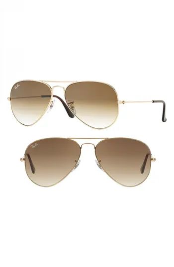 Women's Ray-Ban Large Original 62Mm Aviator Sunglasses - Gold/ Brown Gradient | Nordstrom