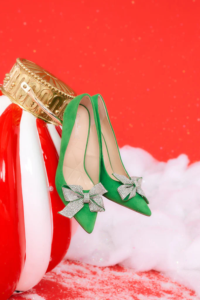 Marvel At These Green Heels | Red Dress 