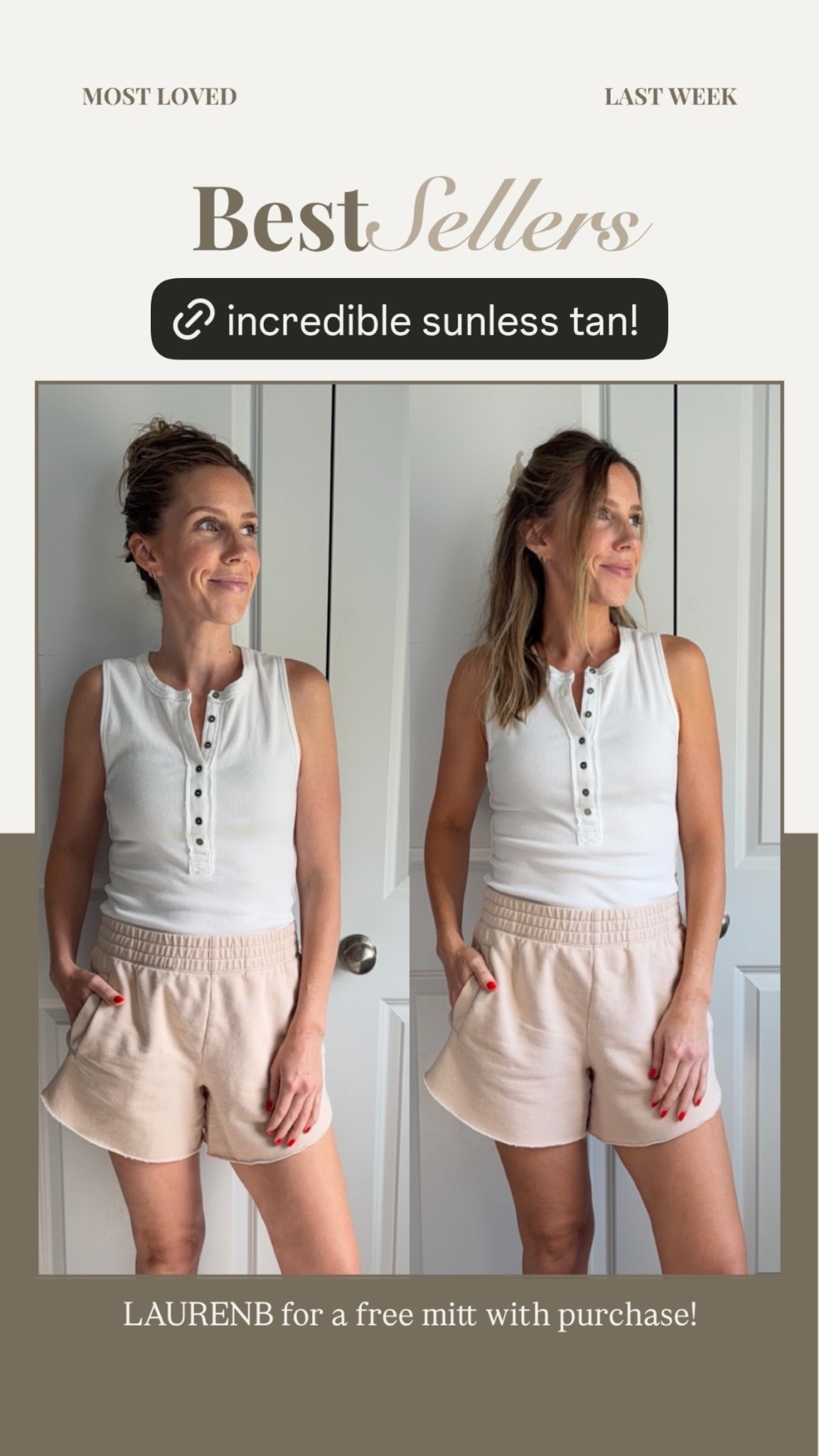 The sunless tanning mask that is so good! Just 10 minutes for a natural looking sun-kissed glow. Use LAURENB for a free mitt with purchase! 