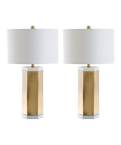 SAFAVIEH White & Brass Alya Table Lamp - Set of Two | Zulily