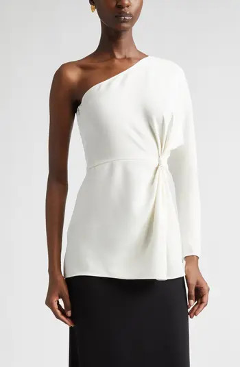 One-Shoulder Silk Cady Couture Top | Nordstrom