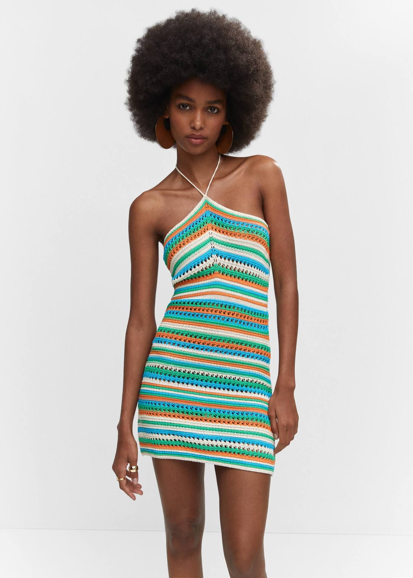 Halter neck crochet dress | MANGO (US)