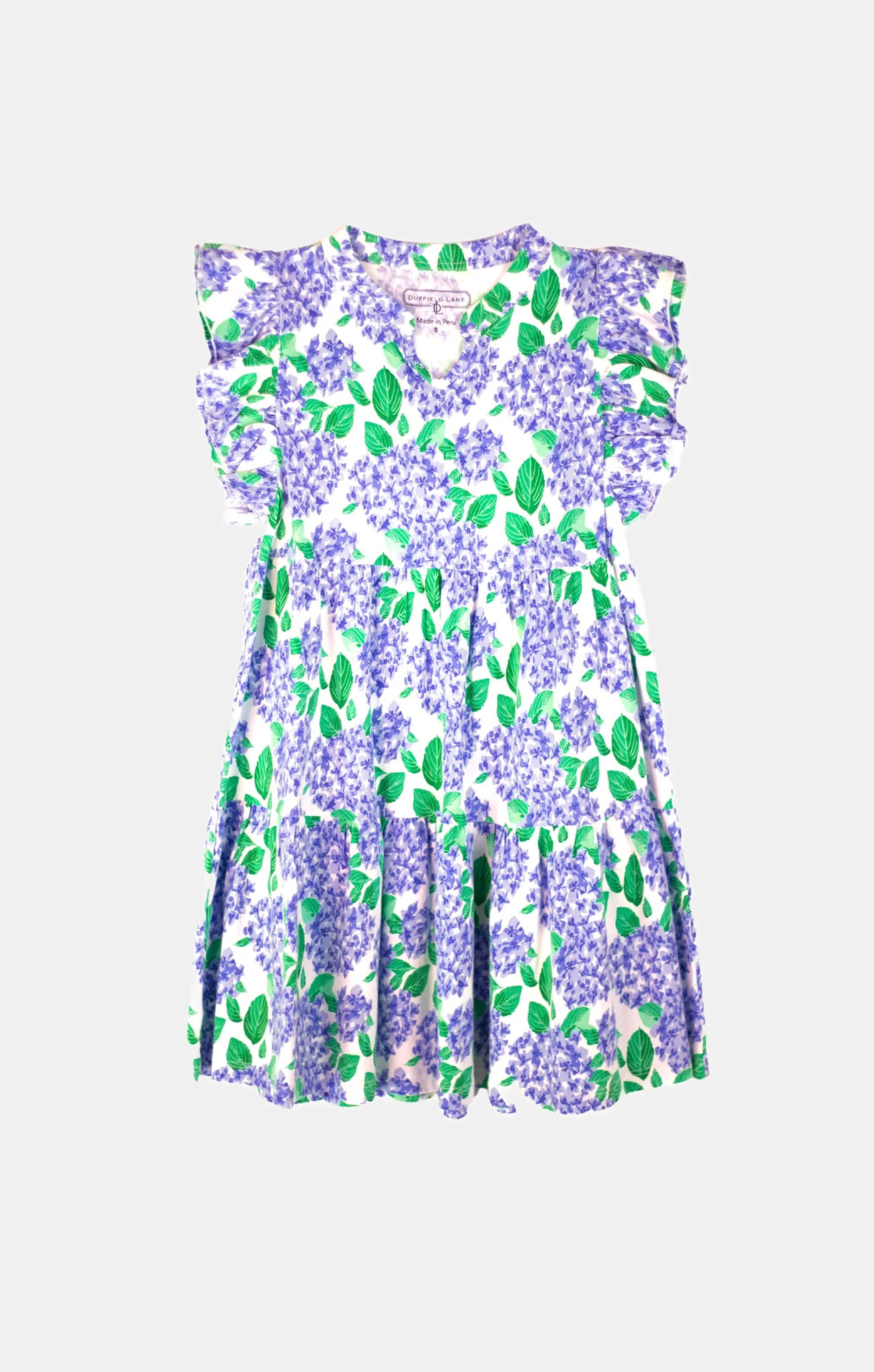 Girls Catarina Dress in Hydrangea Bloom | Duffield Lane