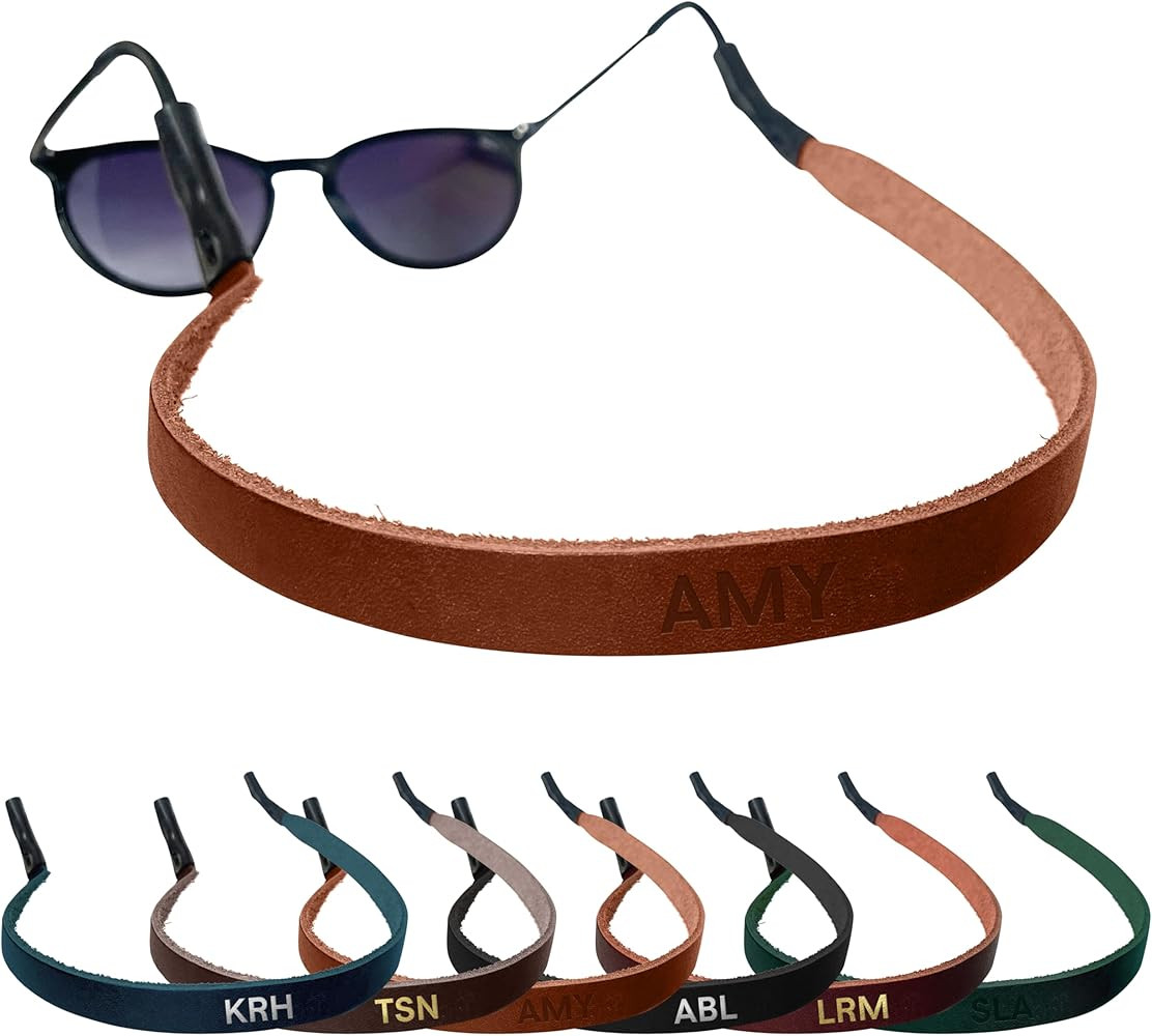 Northwind Custom Leather Eyeglass & Sunglasses Strap, Full Grain Leather Eyewear Retainer, Person... | Amazon (US)