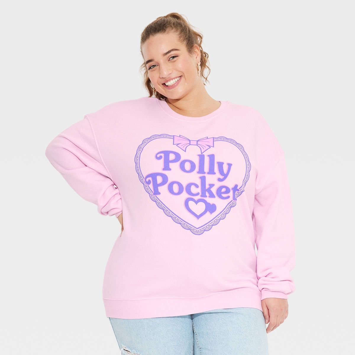 Women's Polly Pocket Graphic Sweatshirt - Pink | Target