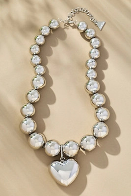 Chunky Beaded Statement Heart Necklace | Anthropologie (US)