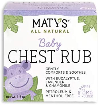 Maty's All Natural Baby Chest Rub - Petroleum Free - Made with Soothing Lavender and Chamomile - ... | Amazon (US)