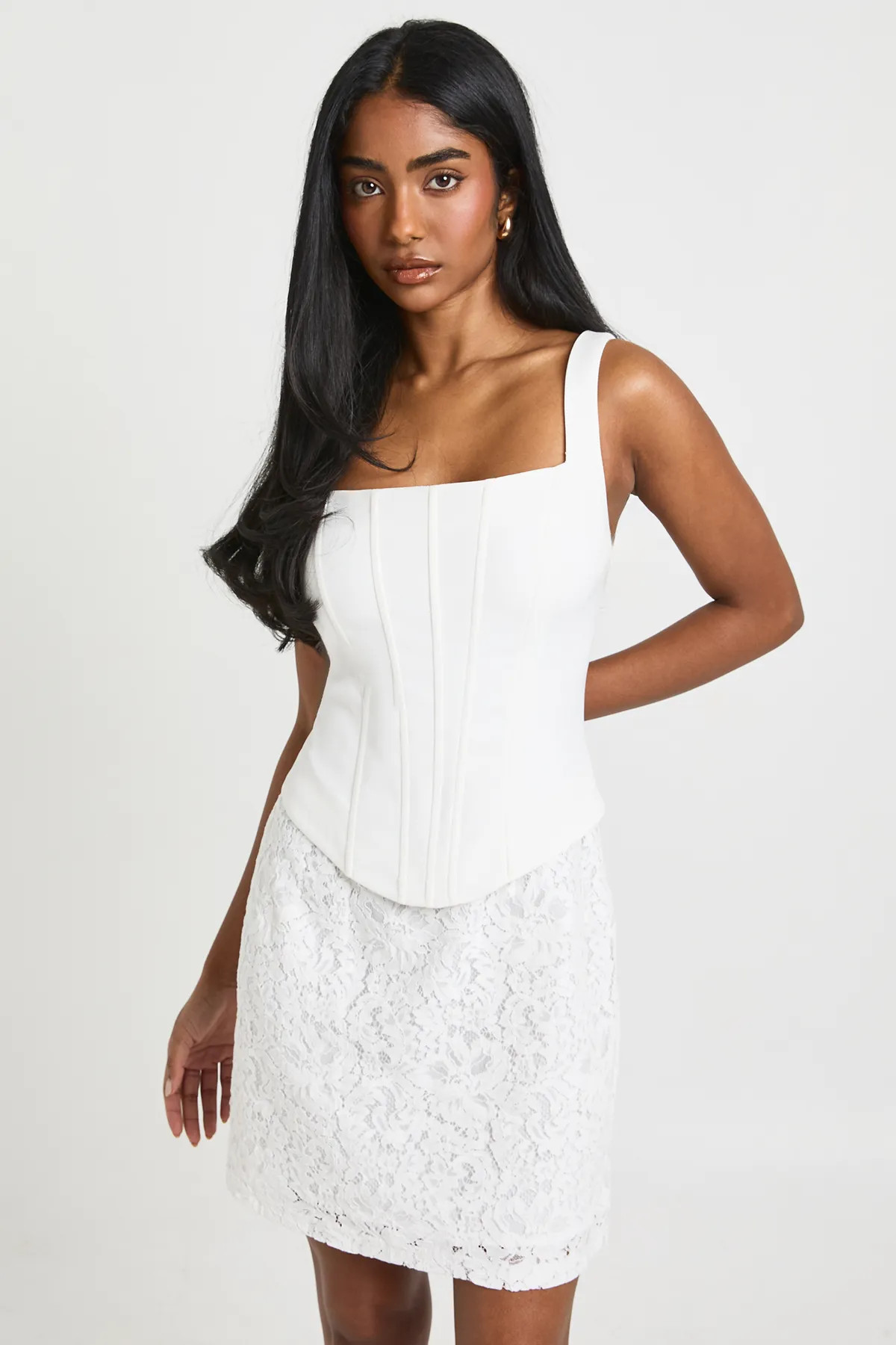 Dresses | Strappy Corset Lace Skirt Mini Dress | boohoo | Boohoo.com (UK & IE)