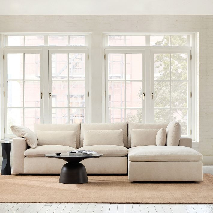 Harmony Modular 3-Piece Ottoman Sectional (118–128") | West Elm (US)