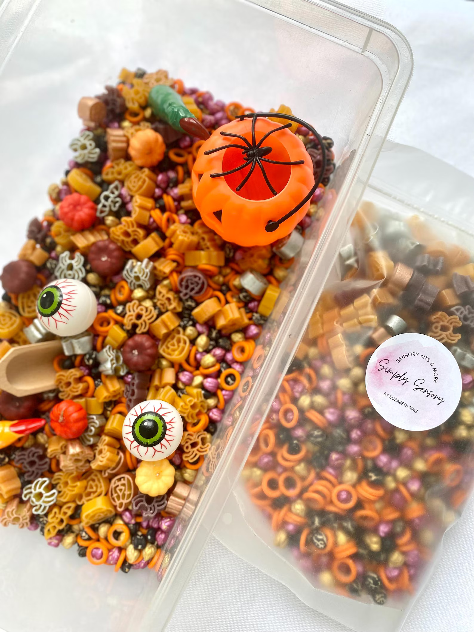 Halloween Sensory Filler, Halloween Sensory Mix, Pumpkin Sensory Mix, Montessori Play, Dyed Rice ... | Etsy (US)