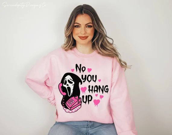 No You Hang up Sweatshirtfunny Halloween Sweaterspooky - Etsy | Etsy (US)