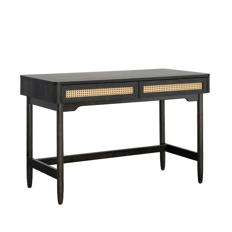 Better Homes & Gardens Springwood Caning Desk, Charcoal Finish | Walmart (US)