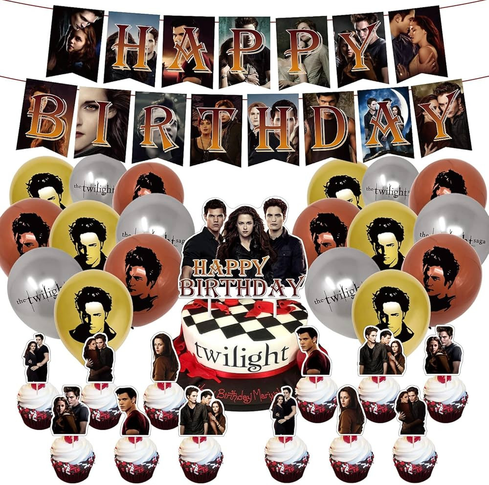 QICI Twilight Saga Birthday Party Supplies Twilight Saga Theme Party Decorations for Fans Include... | Amazon (US)
