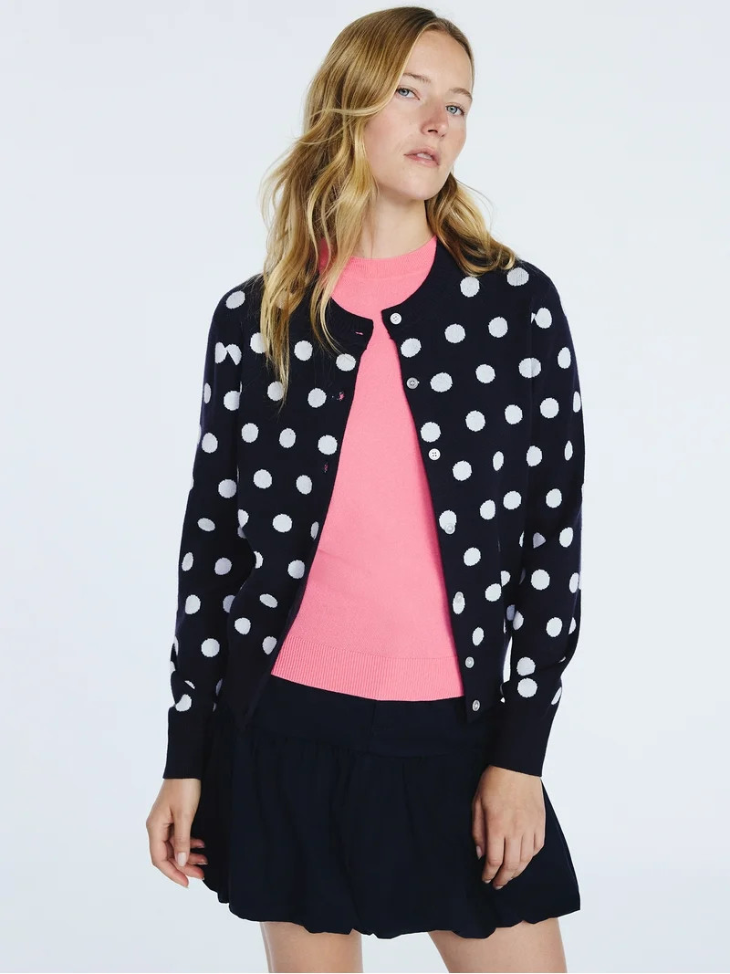 Free Assembly Women's and Women's Plus Solid, Stripe, & Print Classic Cozy Yarn Cardigan Sweater,... | Walmart (US)