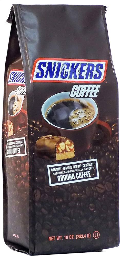 Ground Coffee, Medium Roast, Caramel Peanut Nougat Chocolate Snickers Flavored 10oz Bag | Amazon (US)
