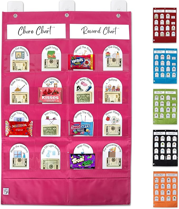 Chore/Reward Chart for Kids, 30"x20" Large 20 Reward Cards, 100% Customizable 66 Chore Chart W/Dr... | Amazon (US)