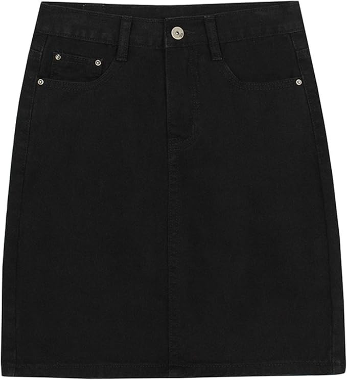 chouyatou Women's Basic Five-Pocket Rugged Wear Denim Pencil Skirt with Slit | Amazon (US)