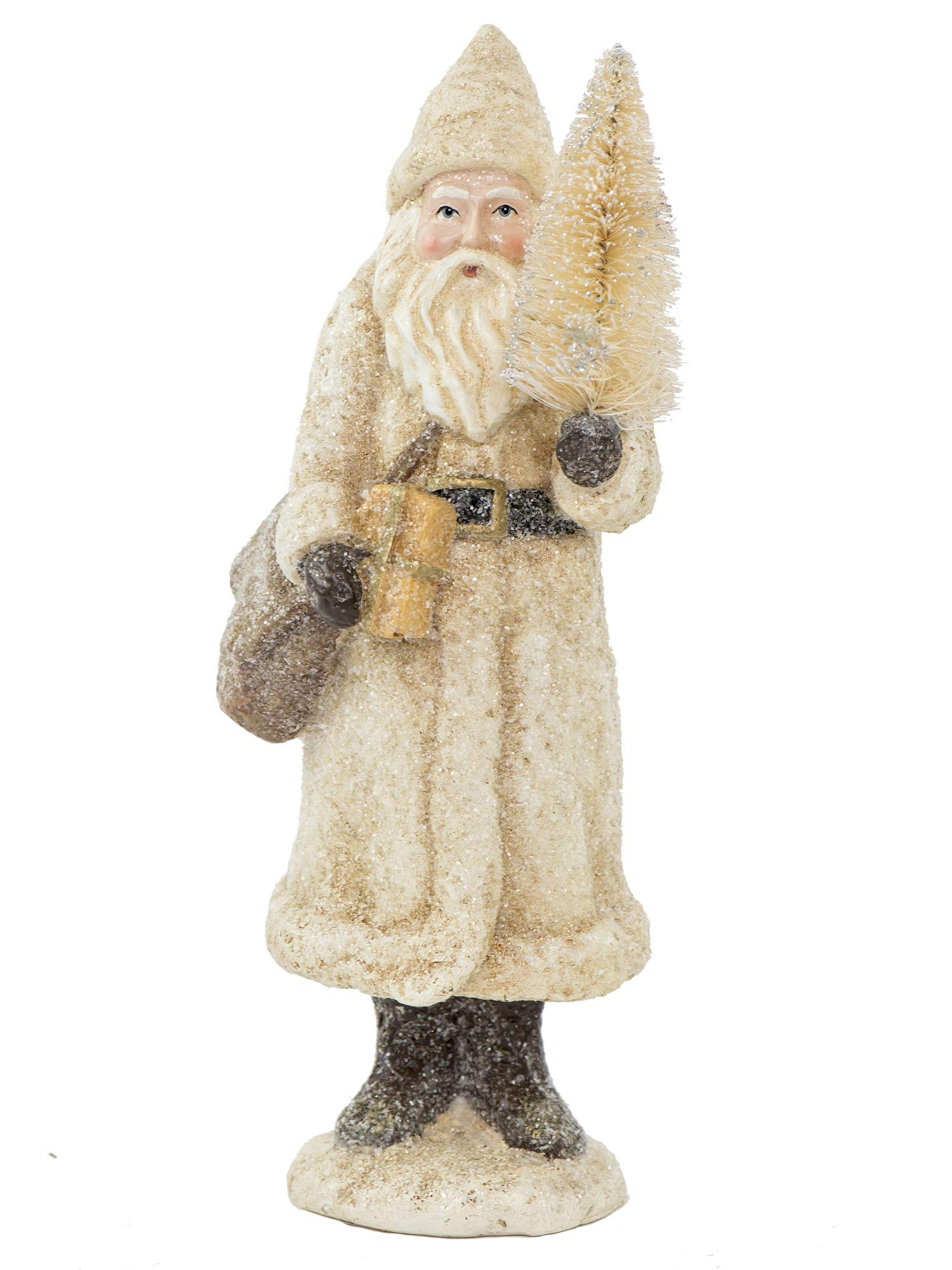RAZ Imports Glittered Resin Santa Figure (White) | Amazon (US)