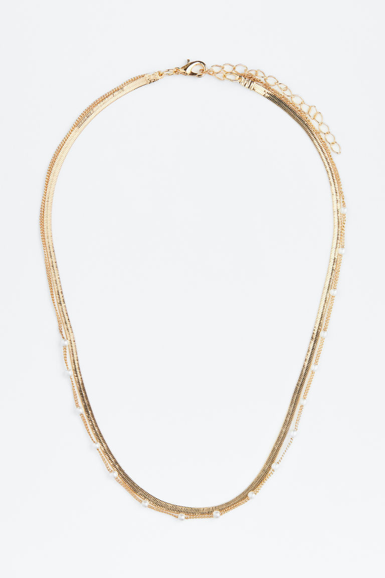 H & M - Zweireihige Kette mit Perlen - Gold - Damen | H&M (DE, AT, CH, NL, FI)