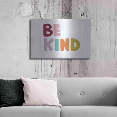 'Be Kind Pastel' by Ann Kelle Designs, Metal Wall Art, 36"x24 | Wayfair North America