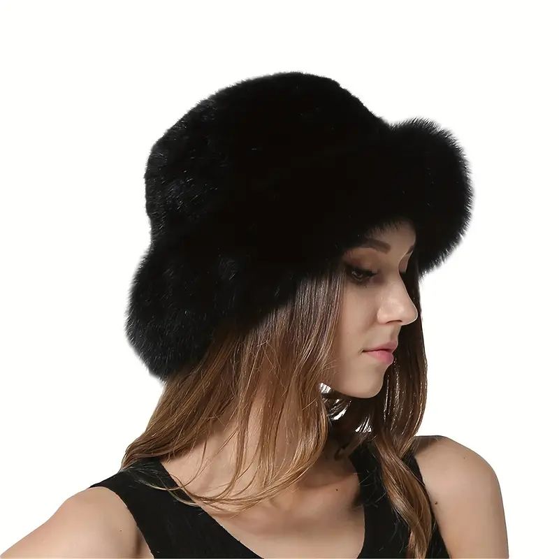 Faux Fur Fluffy Bucket Hat Classic Solid Color Coldproof Warm Basin Hats Winter Fuzzy Fisherman C... | Temu Affiliate Program