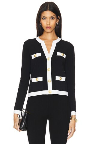 Estefania Contrast Trim Cardi
                    
                    L'AGENCE | Revolve Clothing (Global)